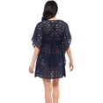 thumbnail image 2 of JESSICA SIMPSON Women's Navy Tie Deep V Neck Embroidered Swimsuit Cover Up M, 2 of 4
