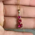 thumbnail image 2 of 3TCW Heart Cut Lab Created Red Ruby Pendant Necklace in 14K Yellow Gold Plated, 2 of 2