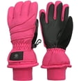 thumbnail image 1 of Kids Bulky Waterproof Winter Snow Ski Glove with Ridges (Neon Pink, 3-4 Years), 1 of 1