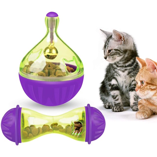 Cat Slow Feeder Food Ball Mice Water Droplet Bone Tumbler Shaped WD.WDQZL Hogar