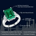 thumbnail image 2 of Gem Stone King 925 Sterling Silver Green Nano Emerald Ring for Women (6.80 Cttw, Gemstone May Birthstone, Emerald Cut 14X10MM, Available in Size 5, 6, 7, 8, 9), 2 of 6