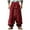 Wine, variant on Dxzfnsa Mens Linen Cargo Pants Lightweight Elastic Waist Drawstring Casual Loose Summer Beach Yoga Pants with Pockets mens pants(Navy,L)