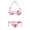 Cherry Blossom Floral Print, variant on Pastel Camouflage Pattern Two Piece Bikini Set Sexy Backless Swimwear Quick Dry Adjustable Halter Tie Side Design Perfect for Beach