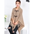 thumbnail image 3 of LELINTA Sweater Cape Long Knitted Pullover Tassel Shawl Loose Poncho Cape Sweater Knitwear for Women, 3 of 5