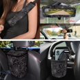 thumbnail image 4 of HUISEFOR Black Spider Web Car Seat Cover Full Set Halloween Design 15 Pcs Fashion Car Accessories with Steering Wheel Cover Belt Cover Car Trash Can Air Vent Storage Bag Coasters, 4 of 7
