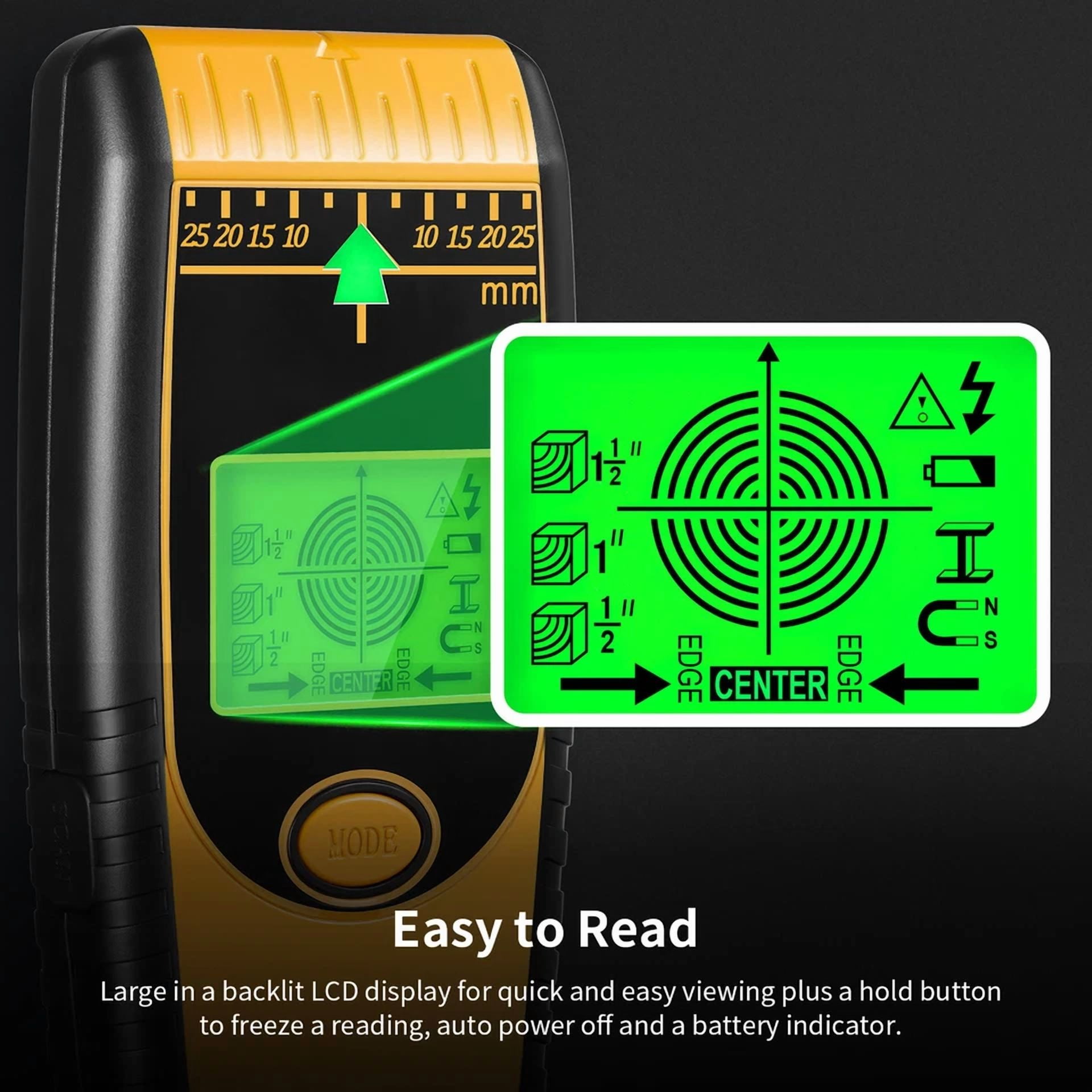 CIRCLE- 7 In 1 Electronic Wall Scanner Stud Finder With Battery And Hd Lcd Display