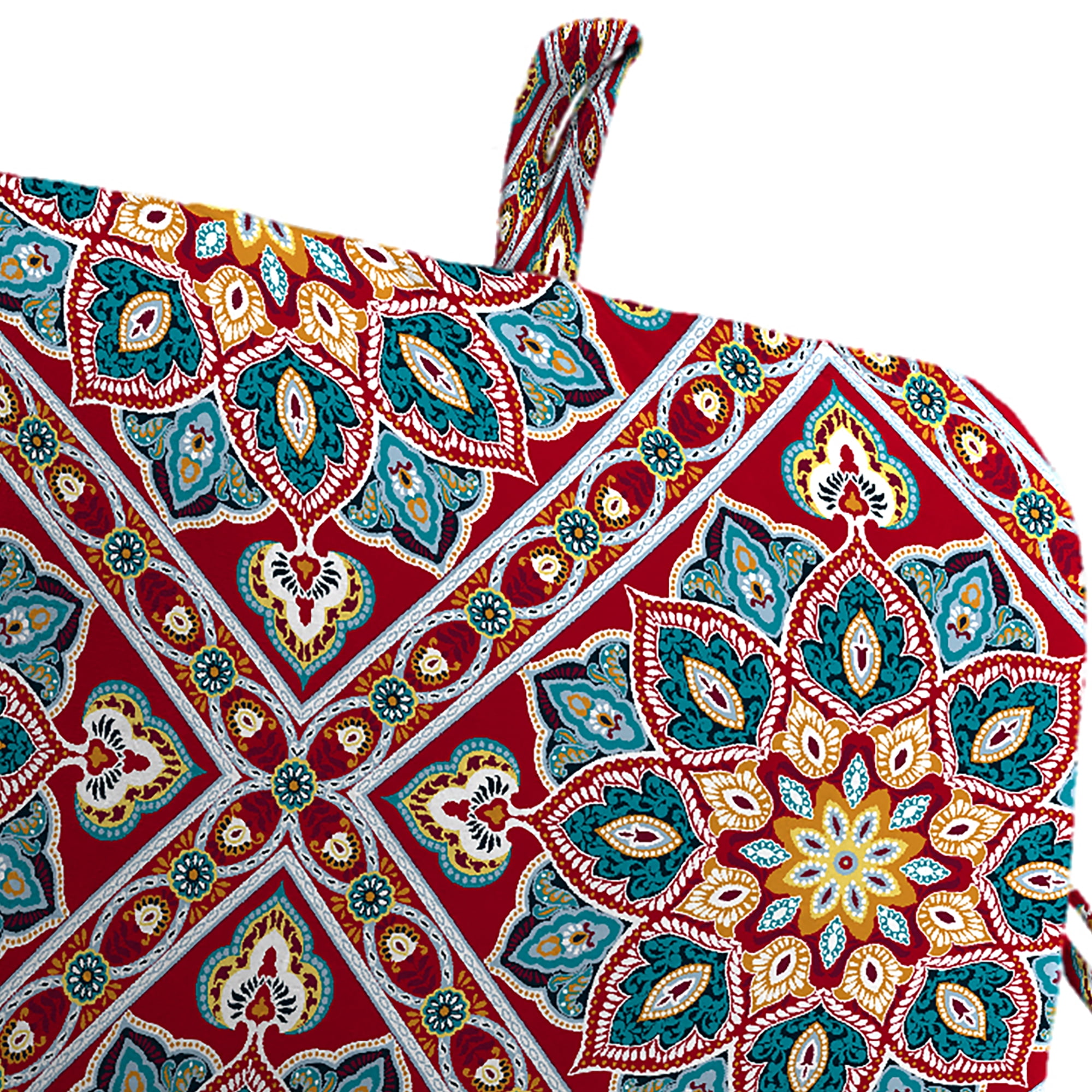 Jordan Manufacturing 45" x 22" Medlo Sonoma Multicolor Medallion Rectangular Outdoor Chair Cushion with Ties and Hanger Loop