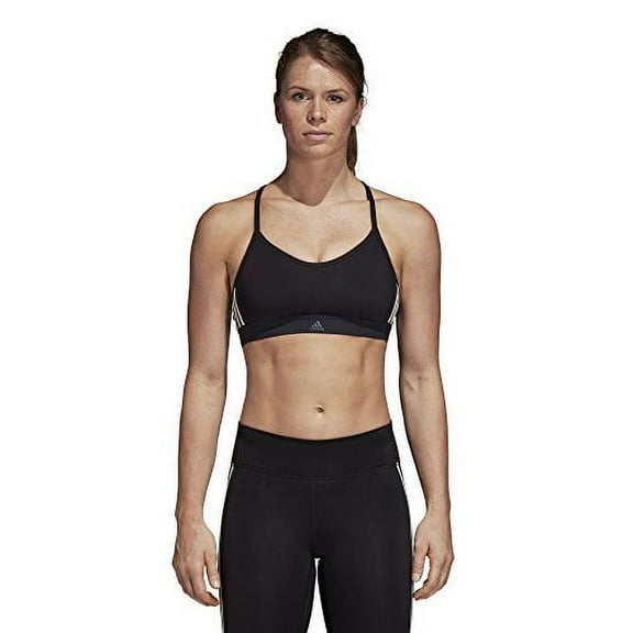 adidas Women's All Me 3-Stripes Bra, Black, XSTP