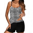 thumbnail image 2 of ClodeEU Women's Printed Round Neck Backless Bikini Set with Built in Pads ,Two-Piece Swimsuit Black^,Womens Plus S, 2 of 8