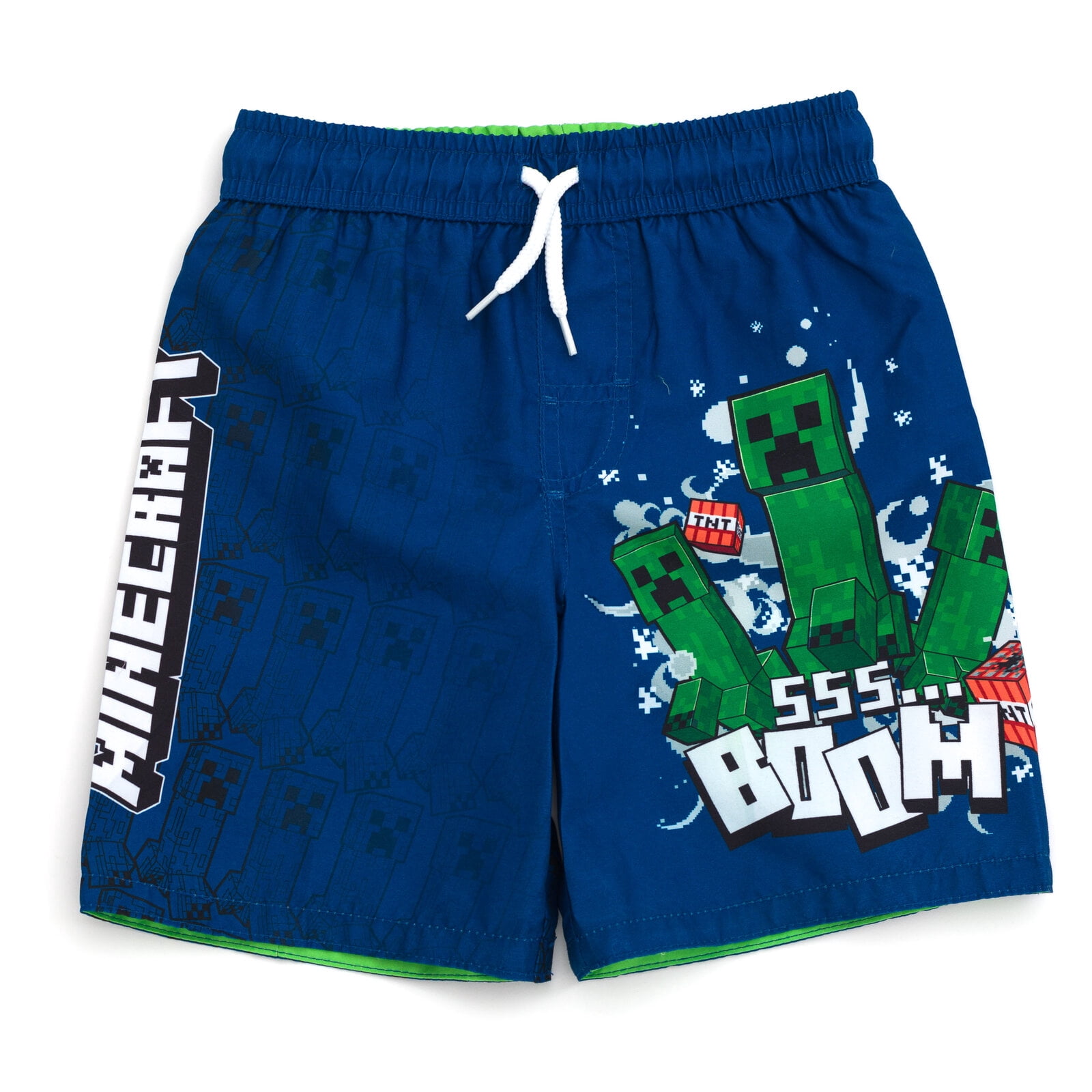 Minecraft Creeper UPF 50+ Rash Guard and Swim Trunks Outfit Set Little Kid