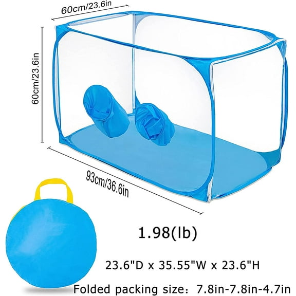 Mushroom Growing Kit,Still Air Box Foldable Mycology Fume Hood Propagation Stations for Spores Horticulture Supplies ,36.6x23.6x23.6inch,Blue