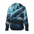 thumbnail image 2 of Goofa 3D Realistic Shark Printed Women's UPF 50+ Sun Protection Hoodie Jacket Lightweight Long Sleeve Sun Shirt for Women with Pocket Hiking Outdoor-Large, 2 of 9