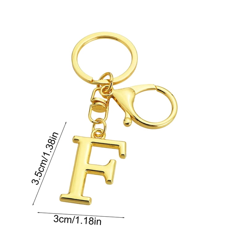 F Metal Alphabet Keychain Initial Letter Key Chain For Keys Bag
