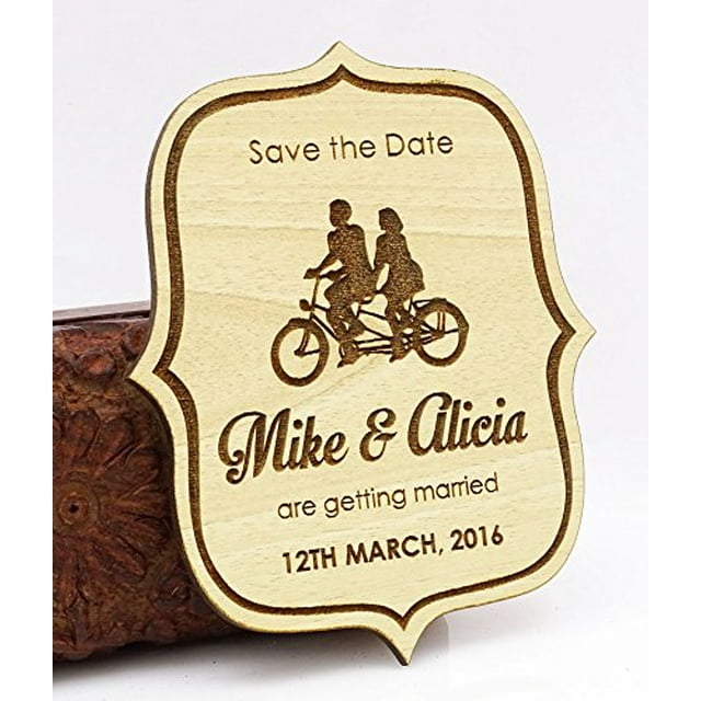 Custom Engraved Wooden Magnet Personalized Gift 30 Rustic Wedding Save The Date Wooden Magnet