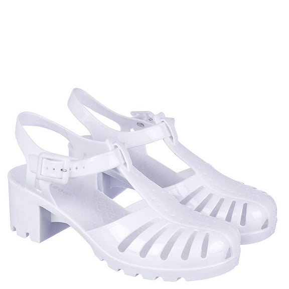 Women's Sugar-01 Low Heel Jelly Slingback Sandal White