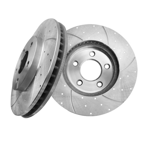 Front Drilled Slotted Brake Disc Rotors For 2005-2010 Ford Mustang Base