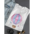 thumbnail image 3 of Watercolor Pink Hot Air Balloon T-Shirt Women -Image by Shutterstock, Female XX-Large, 3 of 4
