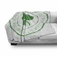 thumbnail image 3 of St. Patrick's Day Soft Flannel Fleece Blanket, Stamp Like Design Greetings for Party March 17 Lucky Shamrock Print, Cozy Plush for Indoor and Outdoor Use, 70" x 90", White and Green, by Ambesonne, 3 of 6