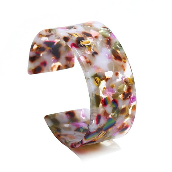 lixuesong Fashion Tortoise for Shell Wide Brown Cuff Bracelet Acrylic Leopard Print Bracelets Open Cuff Bangle Bracelet for W