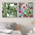thumbnail image 3 of wall26 Canvas Print Wall Art Set Southwestern Vibrant Blooming Cactus Duo Floral Botanical Watercolor Modern Art Rustic Zen Relax/Calm Multicolor Ultra for Living Room, Bedroom, Office - 16"x16&, 3 of 5
