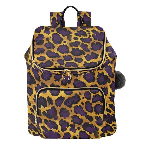 ALAZA Purple Leopard Travel Backpack Laptop Bag Large Capacity Daypack