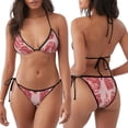 thumbnail image 3 of Fotbe Red Meat Traje de Baño para Mujer de Dos Piezas – Bikini Sexy de Tirantes Tipo Halter con Diseño Triangular, 3 of 6
