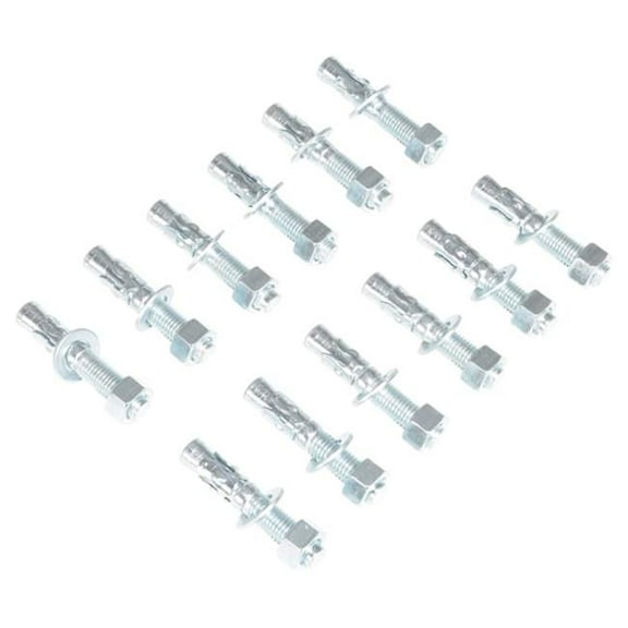 Vestil AS-344-12PK 0.75 x 4 in. Steel Concrete Sleeve Anchor Bolts - Silver - Pack of 12