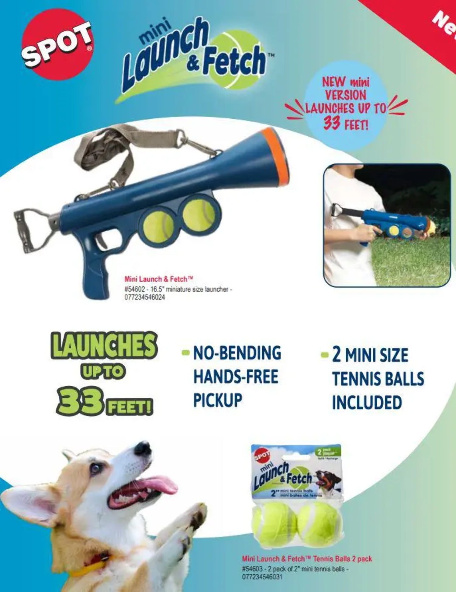 actoolsonlineshop Spot Launch & Fetch Mini Tennis Ball Launcher