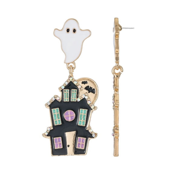 Way to Celebrate Haunted House Halloween Earrings, 1 Pair