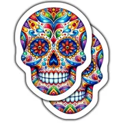 Colorful Skull Stickers Set, Sugar Skull Sticker, Day Of The Dead Stkindle Sticker, Stickers For Tablet, College Gift, Scrapbook Stickers, Gratitude Stickers, Quote Stickers