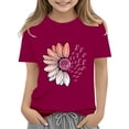 thumbnail image 2 of XIMIN T-Shirts Filles Graphiques Tournesol Manches Courtes Col Rond Coton Coupe Ample Décontractée Été, 2 of 5