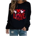 thumbnail image 1 of Amzcrzy Chandail en Molleton pour Femmes Saint-Valentin Drôle Cœur Amour Graphique Chandail Col Rond Manches Longues Chemises Amples Douces Mode Printemps Polyvalentes, 1 of 3