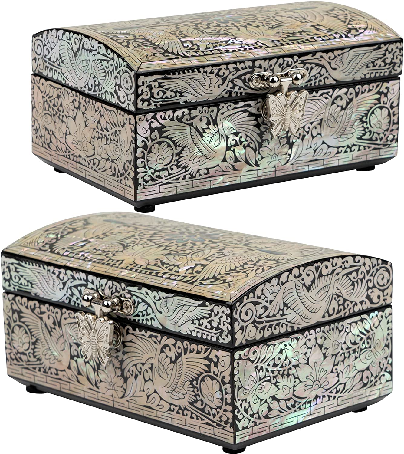 February Mountain Mother of Pearl Box - Abalone Shell Handmade Trinket Box Gifts for women who have everything