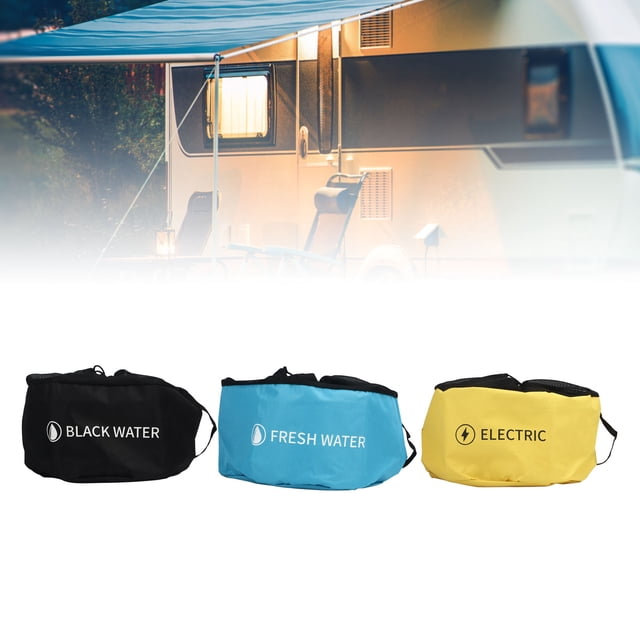 RV Water Hose Bag, RV Hose Storage Bags Multifunctional RV Accessories Bag for Sewer Hoses Black Water Hoses Electrical Cords