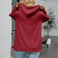 thumbnail image 4 of Hoodie Women Oversized Womens Sweatshirt Casual Lightweight Daily Cropped Women's Hoodies & Sweatshirts Cozy Zip Pocket For Wear Autumn And Winter Basic Style Easy Care Machine Washable, 4 of 8