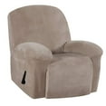 thumbnail image 4 of 1 Piece Design Recliner Cover Elastic Arm Sofa Reclinder Cover , White, Brown_1, 4 of 9