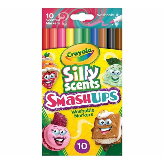 Crayola 58-8275 Silly Scents Smash Ups Fine Line Washable Markers - 10 Count