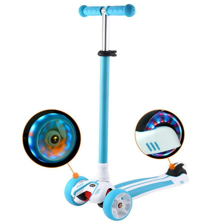 Kick Scooter for Kids 3 Wheel Scooter,4 Height Adjustable PU Wheels with Extra Wide Deck Best Gifts for Kids, Boys and (Best Scooter Deck In The World)