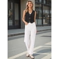 thumbnail image 3 of DARING DIVA Women's Denim Vest Sleeveless Button Down Cropped Waistcoat L Black, 3 of 6