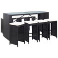 thumbnail image 1 of vidaXL 9 Pièces Bar Extérieur Set Poly Rotin Noir, 1 of 5