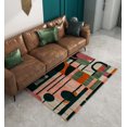 thumbnail image 4 of High-Quality Area Rug, 5.9 x 9.2 Feet, 60% Cotton / 40% Polyester | Non-Slip Cotton Underside, Machine Woven, Digital Print, No Pile | Total Thickness: 0.3 inches, Easy to Clean,, 4 of 4