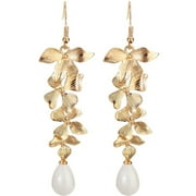 Orchid Pearl Earrings Baroque for Women Valentines Day Valentine's Gold Statement Flower Jewelry