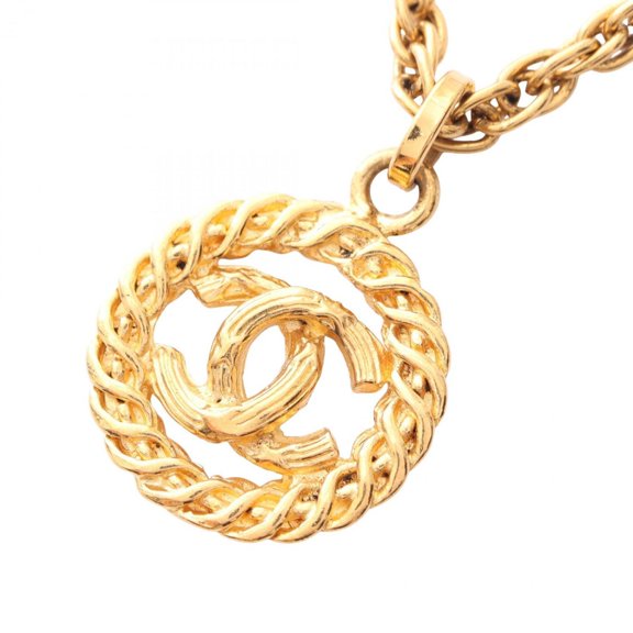 Pre-Owned CHANEL Coco Mark Necklace Jewelry GP (Gold Plated) Women's Gold