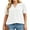 02-White, variant on JWD Womens Shirts Casual V Neck Tshirts Puff Short Sleeve Summer Tops Tunic Blouses Black M