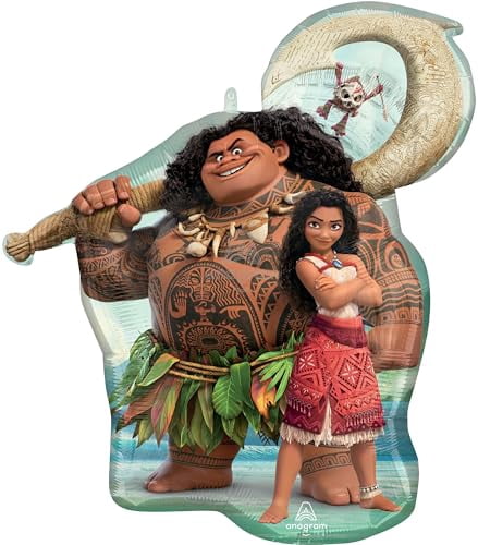 Moana's Birthday Party Supplies 7pc Foil Balloon Bouquet Decorations