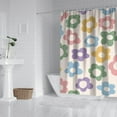 thumbnail image 3 of Waterproof Daisy Shower Curtain 72x84 Inch Colorful Floral Polyester Unique Shower Curtain for Bathroom Hotel Home Decor with 12 Plastic Hooks, 3 of 5