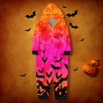 thumbnail image 2 of Shadoumai Family Matching Halloween Onesie Pajamas Hooded PJs Loungewear | Soft knit fabric,vivid full-body skeleton bone print,Ideal for trick-or-treating, 2 of 6