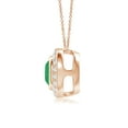 thumbnail image 2 of ANGARA Natural Round Bezel-Set Emerald Pendant with Diamond Halo in 14K Rose Gold for Women (Size-6mm) | May Birthstone, Birthday, Anniversary, Jewelry Gift for Women | Natural Emerald Necklace, 2 of 7