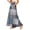 Blue, variant on Women's Floral Print Elegant Satin A-line Slimming Midi Skirt Black L