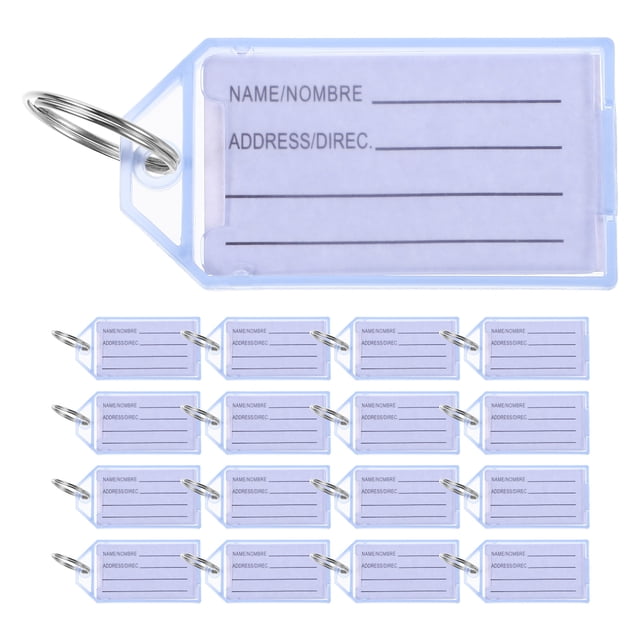 Miangastore 30pcs Plastic Key Tags With Ring Plastic Key Tags With Labels Key Identifiers Tags Name Tags Labels Adapt To Name Luggage Pets Bags And Usb Drive